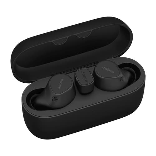 Jabra Evolve2 Buds UC - True wireless earphones with mic - in-ear - Bluetooth - active noise cancelling - USB-C via Bluetooth adapter - noise isolating - black - Zoom Certified, Optimised for Google Meet