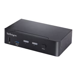 StarTech.com USB C KVM Switch, 2 Port DisplayPort KVM w/ 4K 60Hz UHD HDR Video, 3.5mm Audio, USB Type C KVM Switch, 4x USB HID and 2x USB A 3.2 Gen 1 5Gbps Hub, Thunderbolt 3/4 Compatible - Hot Key Switching (SV231DPUCA) - KVM / audio / USB switch - 2 x KVM / audio / USB - desktop - TAA Compliant