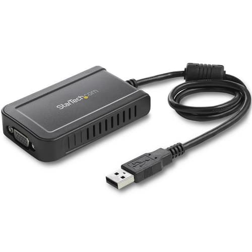 StarTech.com USB to VGA Adapter - 1920x1200 - External Video & Graphics Card - Dual Monitor Display Adapter - Supports Windows (USB2VGAE3) - USB / VGA adapter - TAA Compliant - USB (M) to HD-15 (VGA) (F) - USB 2.0 - 50 cm - 1920 x 1200 (WUXGA) support - grey - for P/N: MXT101MM