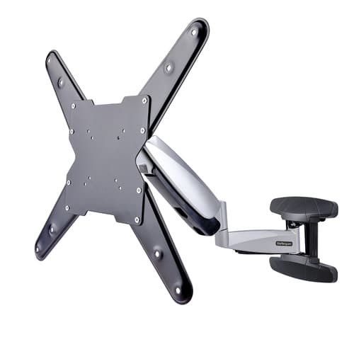 StarTech.com VESA TV Wall Mount, TV Mounting Bracket For 23"-55" Displays, Adjustable Full Motion TV Wall Mount Supports 66lb (30kg), Extendable/Tilting/Swivel Monitor Wall Mount - Low Profile/Slim Display Mount (FHA-TV-WALL-MOUNT) - Mounting kit - for flat panel - TV Mounting Bracket - aluminium, steel - black, silver - screen size: 23"-55" - wall-mountable