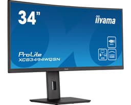 iiyama ProLite XCB3494WQSN-B5 - LED monitor - curved - 34" - 3440 x 1440 UWQHD @ 120 Hz - VA - 300 cd/m� - 3000:1 - 0.4 ms - HDMI, DisplayPort, USB-C - speakers - matte black