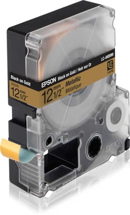 Epson LC-4KBM9 - Metallic tape - black on gold - Roll (1.2 cm x 9 m) 1 roll(s) - for LabelWorks LW-1000P, LW-300, LW-300L, LW-400, LW-400L, LW-400VP, LW-600P, LW-700, LW-900P