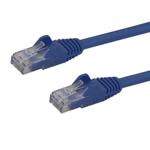 StarTech.com 50cm CAT6 Ethernet Cable, 10 Gigabit Snagless RJ45 650MHz 100W PoE Patch Cord, CAT 6 10GbE UTP Network Cable w/Strain Relief, Blue, Fluke Tested/Wiring is UL Certified/TIA - Category 6 - 24AWG (N6PATC50CMBL) - Patch cable - RJ-45 (M) to RJ-45 (M) - 50 cm - UTP - CAT 6 - molded, snagless - blue