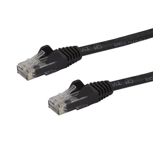StarTech.com 10m CAT6 Ethernet Cable, 10 Gigabit Snagless RJ45 650MHz 100W PoE Patch Cord, CAT 6 10GbE UTP Network Cable w/Strain Relief, Black, Fluke Tested/Wiring is UL Certified/TIA - Category 6 - 24AWG (N6PATC10MBK) - Patch cable - RJ-45 (M) to RJ-45 (M) - 10 m - UTP - CAT 6 - molded, snagless - black