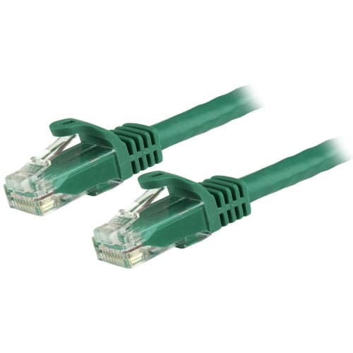 StarTech.com 3m CAT6 Ethernet Cable, 10 Gigabit Snagless RJ45 650MHz 100W PoE Patch Cord, CAT 6 10GbE UTP Network Cable w/Strain Relief, Green, Fluke Tested/Wiring is UL Certified/TIA - Category 6 - 24AWG (N6PATC3MGN) - Patch cable - RJ-45 (M) to RJ-45 (M) - 3 m - UTP - CAT 6 - snagless - green
