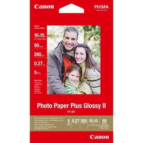 Canon Photo Paper Plus II PP-201 - Glossy photo paper - 100 x 150 mm - 260 g/m2 - 50 sheet(s)