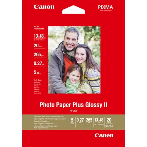 Canon Photo Paper Plus II PP-201 - Glossy photo paper - 130 x 180 mm - 260 g/m2 - 20 sheet(s)