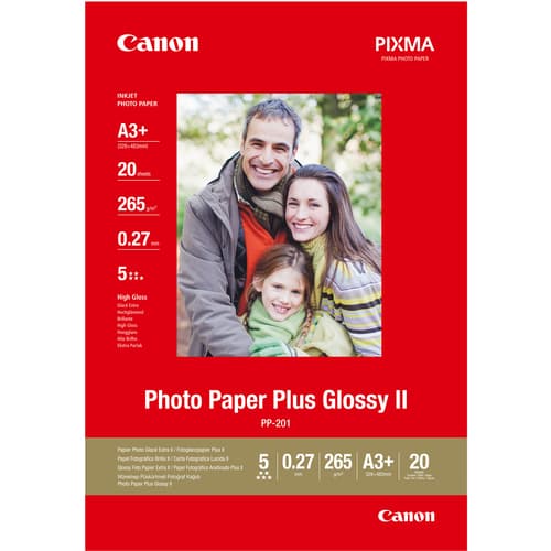 Canon Photo Paper Plus II PP-201 - Glossy photo paper - A3 plus (329 x 423 mm) - 20 sheet(s)
