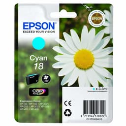 Epson 18 - Cyan - original - ink cartridge - for Expression Home XP-212, 215, 225, 312, 315, 322, 325, 412, 415, 422, 425