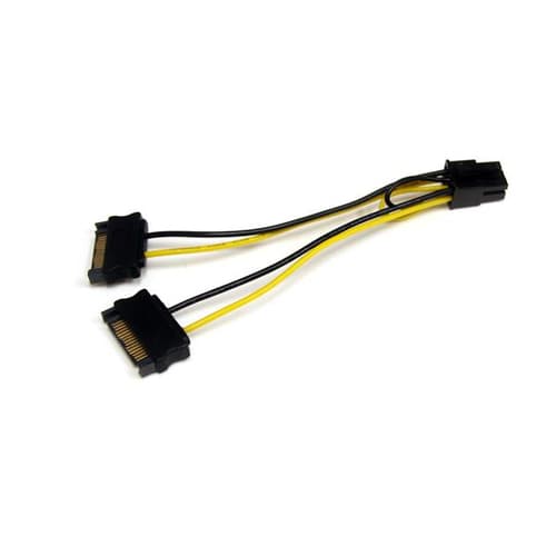 StarTech.com 6in SATA Power to 6 Pin PCI Express Video Card Power Cable Adapter - SATA to 6 pin PCIe power - Power cable - SATA power (M) to 6 pin PCIe power (M) - 15 cm