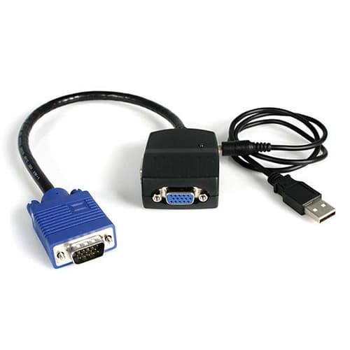 StarTech.com 2 Port VGA Video Splitter - USB Powered - 2048x1536 - VGA Video Monitor Splitter Dual Port (ST122LE) - Video splitter - 2 x VGA - desktop
