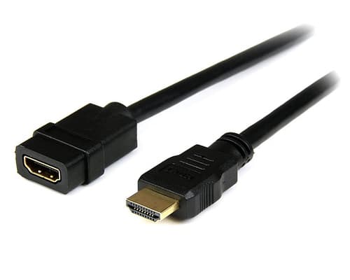 StarTech.com 2m (6ft) HDMI Extension Cable, Ultra HD HDMI Male to Female Cable, 4K HDMI Cable Extender, 4K 30Hz UHD HDMI Cable with Ethernet M/F, High Speed HDMI 1.4 Cable, 10.2Gbps - HDMI Cord Extender - HDMI extension cable - HDMI male to HDMI female - 2 m - shielded - black - for P/N: CDP2HDMM2MB, DP2HDMM2MB, HDDVIMM3, HDMM1MP, HDMM2MP, HDMM3MP, HDPMM50, MDP2HDMM2MB