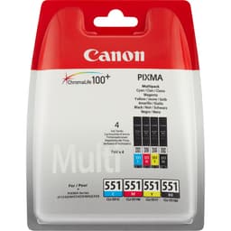 Canon CLI-551 - 6509B009 - 1 x Black,1 x Cyan,1 x Magenta,1 x Yellow - Multipack - Ink tank - For PIXMA iP8750,iX6850,MG5550,MG5650,MG5655,MG6450,MG6650,MG7150,MG7550,MX725,MX925