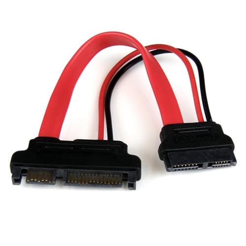 StarTech.com 6in Slimline SATA to SATA Adapter with Power - Slim SATA (F) to SATA (M) - Slimline Serial ATA to SATA (SLSATAADAP6) - SATA adapter - Serial ATA 150/300/600 - Slimline SATA (F) to SATA combo (M) - red
