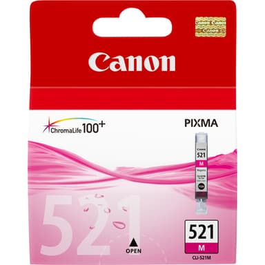 Canon CLI-521 M - 2935B001 - 1 x Magenta - Ink tank - For PIXMA iP3600,iP4700,MP540,MP550,MP560,MP620,MP630,MP640,MP980,MP990,MX860,MX870