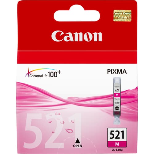 Canon CLI-521 M - 2935B001 - 1 x Magenta - Ink tank - For PIXMA iP3600,iP4700,MP540,MP550,MP560,MP620,MP630,MP640,MP980,MP990,MX860,MX870
