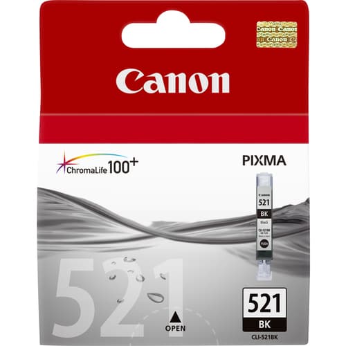 Canon CLI-521 BK - 2933B001 - 1 x Photo Black - Ink tank - For PIXMA iP3600,iP4700,MP540,MP550,MP560,MP620,MP630,MP640,MP980,MP990,MX860,MX870