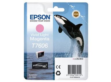 Epson T7606 - 25.9 ml - vivid light magenta - original - blister - ink cartridge - for SureColor SC-P600