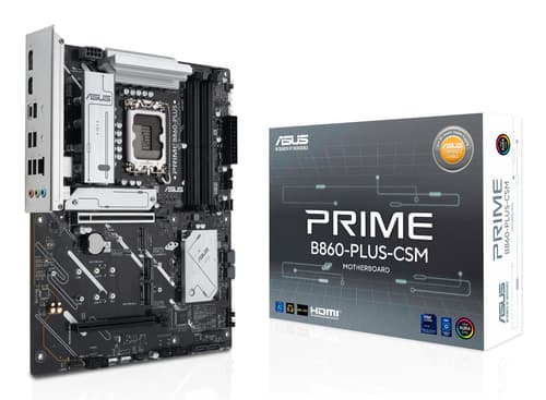 ASUS PRIME B860-PLUS-CSM - Motherboard - ATX - LGA1851 Socket - B860 Chipset - USB-C 3.2 Gen 2x2, USB 3.2 Gen 2, USB 3.2 Gen 1, USB-C 3.2 Gen 1 - 2.5 Gigabit LAN - onboard graphics (CPU required) - HD Audio (8-channel) - ASUS Corporate Stable Model (CSM)