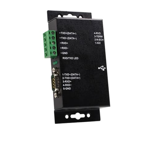 StarTech.com 1 Port Metal Industrial USB to RS422/RS485 Serial Adapter w/ Isolation (ICUSB422IS) - Serial adapter - USB - RS-422, RS-485 - black