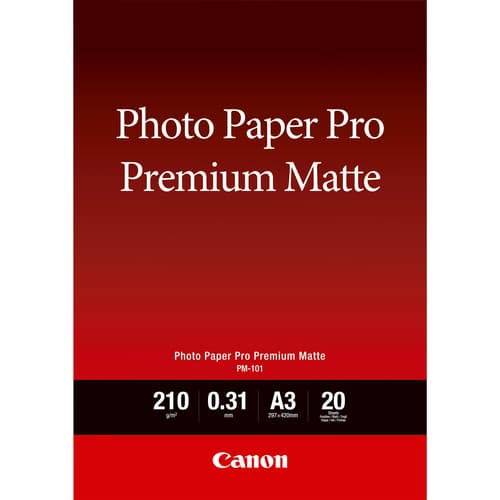 Canon Pro Premium PM-101 - Smooth matte - 310 micron - A3 (297 x 420 mm) - 210 g/m� - 20 sheet(s) photo paper - for PIXMA PRO-1, PRO-10, PRO-100