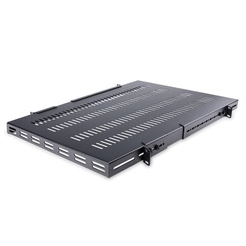 StarTech.com Server Rack Shelf - 1U - Adjustable Mount Depth - Heavy Duty - Rack shelf - black - 1U - 19" - for P/N: RK1233BKM, RK2433BKM, RK2537BKM, RK3236BKF, RK4236BKB, RK4242BK24, RK4242BK30