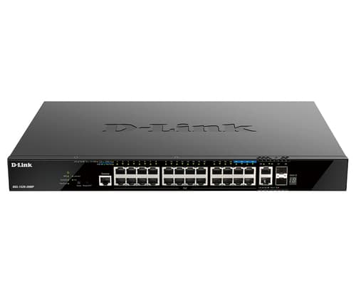 D-Link DGS 1520-28MP - Switch - L3 - smart - 20 x 10/100/1000 (PoE+) + 4 x 2.5G (PoE+) + 2 x 10 Gigabit Ethernet + 2 x 10 Gigabit SFP+ - rack-mountable - PoE+ (370 W)