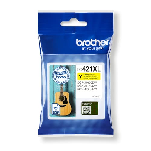 Brother LC421XLY - High Yield - yellow - original - ink cartridge - for Brother DCP-J1140DW, DCP-J1800DW, MFC-J1010DW, MFC-J1012DW