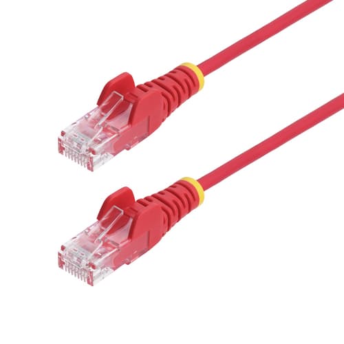 StarTech.com 2.5m Red Slim CAT6 Ethernet Cable, Snagless, 28AWG, LSZH - Patch cable - RJ-45 (M) to RJ-45 (M) - 2.5 m - 3.6 mm - UTP - CAT 5/5e/6 - IEEE 802.3bt - snagless, halogen-free - red