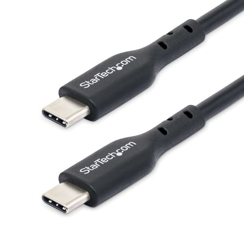 StarTech.com 2m (6ft) USB C Charging Cable, USB-C Cable, USB 2.0 Type-C Laptop Charger Cord, 60W 3A Power Delivery, TPE Jacket, USB-C Data Transfer Cable, M/M - USB cable - 24 pin USB-C (M) to 24 pin USB-C (M) - USB 2.0 - 5 / 9 / 12 / 15 / 20 V - 3 A - 2 m - USB Power Delivery (60W) - black