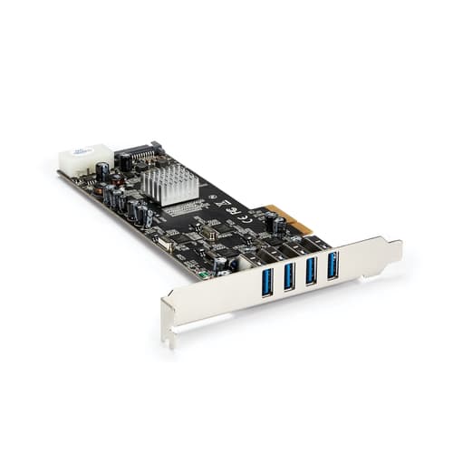 StarTech.com 4 Port USB 3.0 PCIe Card w/ 4 Dedicated Channels - UASP - USB 3.0 PCI Express Card Adapter - USB adapter - PCIe x4 - USB 3.0 x 4 - for P/N: BNDTB10GI, BNDTB210GSFP, BNDTB310GNDP, BNDTB410GSFP, BNDTB4M2E1, BNDTBUSB3142