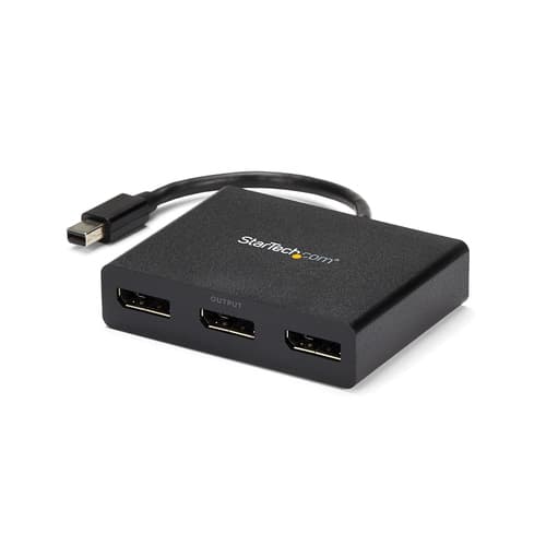 StarTech.com 3-Port Multi Monitor Adapter, Mini DisplayPort 1.2 to 3x DisplayPort MST Hub, Triple 1080p or Dual 4K 30Hz, mDP to DP MST Video Splitter for Extended Desktop on Windows PCs - Multi Stream Transport (MSTMDP123DP) - Video splitter - 3 x DisplayPort - desktop - AC 100/230 V - for P/N: SVA5N3NEUA