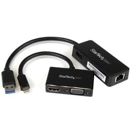 StarTech.com 2-in-1 Accessory Kit for Surface and Surface Pro 4 - mDP to HDMI / VGA - USB 3.0 GbE - Works with Surface Pro 3 and Surface 3 (MSTS3MDPUGBK) - Notebook accessories bundle - black - for Microsoft Surface 3, Pro 2, Pro 3, Pro 4