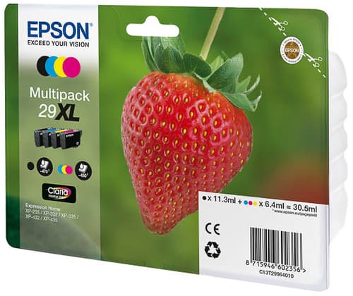 Epson 29XL Multipack - 4-pack - high capacity - black, yellow, cyan, magenta - original - ink cartridge - for Expression Home XP-235, 245, 247, 332, 335, 342, 345, 432, 435, 442, 445