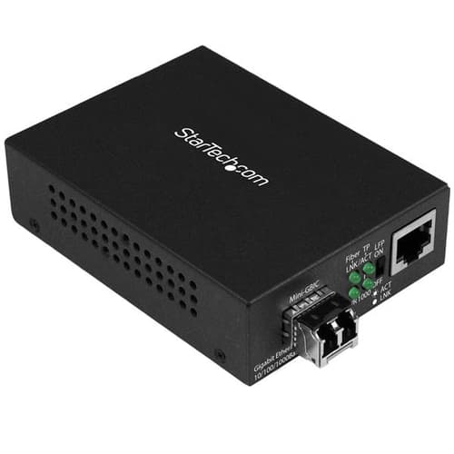 StarTech.com Multimode (MM) LC Fiber Media Converter for 10/100/1000 Network - 550m - Gigabit Ethernet - 850nm - with SFP Transceiver (MCM1110MMLC) - Fibre media converter - 1GbE - 10Base-T, 1000Base-LX, 1000Base-SX, 100Base-TX, 1000Base-T - RJ-45 / LC multi-mode - up to 550 m - 850 nm - for P/N: SVA5N3NEUA