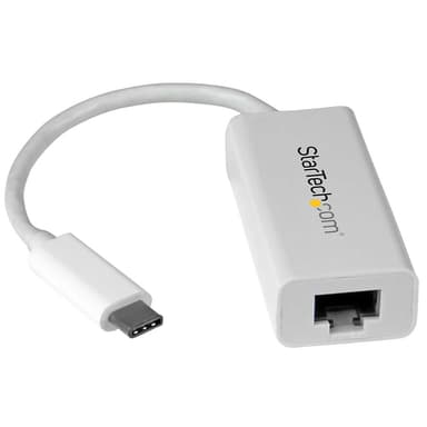 StarTech.com USB C to Gigabit Ethernet Adapter - White - USB 3.1 to RJ45 LAN Network Adapter - USB Type C to Ethernet (US1GC30W) - Network adapter - USB-C - Gigabit Ethernet - white