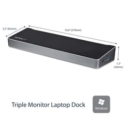 StarTech.com Triple Monitor USB 3.0 Laptop Docking Station - 4K HDMI, 2x DisplayPort - Universal USB Dock for Windows & Mac OS (10.14 & Above) (USB3DOCKH2DP) - Docking station - USB - 1GbE - for P/N: ARMBARTRIO2, ARMTRIO, LTLOCK