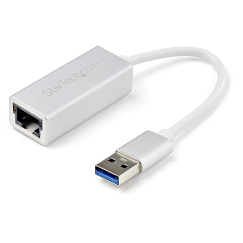 StarTech.com USB 3.0 to Gigabit Network Adapter - Silver - Sleek Aluminum Design for MacBook, Chromebook or Tablet - Native Driver Support (USB31000SA) - Network adapter - USB 3.0 - Gigabit Ethernet x 1 - silver