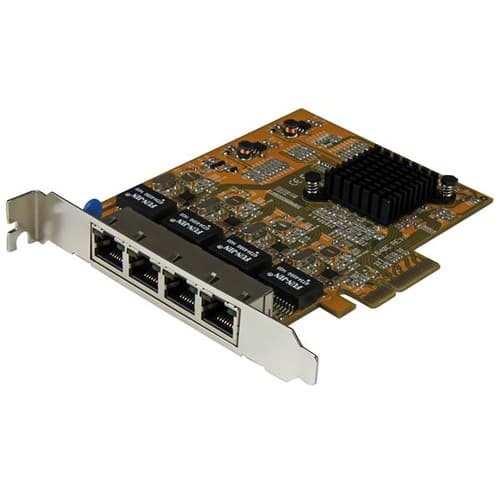 StarTech.com 4 Port Gigabit NIC PCIe Network Card - Quad Port Adapter (ST1000SPEX43) - Network adapter - PCIe - Gigabit Ethernet x 4 - yellow