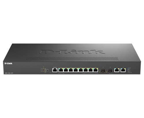 D-Link DMS 1250-12TP - Switch - L2+ - smart - 8 x 10/100/1000/2.5G (PoE+) + 2 x 10 Gigabit Ethernet + 2 x 10 Gigabit SFP+ - desktop - PoE+ (240 W)