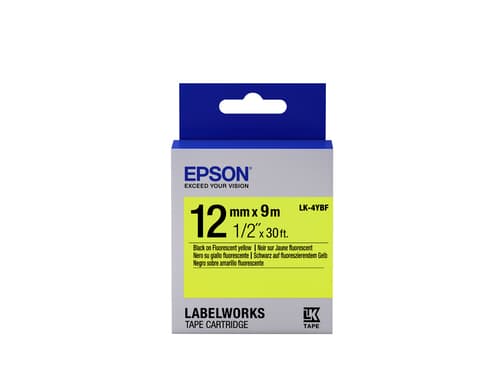 Epson LabelWorks LK-4YBF - Black on yellow - Roll (1.2 cm x 2.9 m) 1 roll(s) label tape - for LabelWorks LW-1000, LW-300, LW-400, LW-600, LW-700, LW-900, LW-K400, LW-Z700, LW-Z900