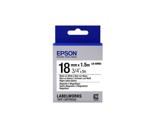Epson LabelWorks LK-5WB2 - Black on white - Roll (0.6 cm x 9 m) 1 roll(s) label tape - for LabelWorks LW-1000, 300, 400, 600, 700, 900, K400, Z700, Z710, Z900