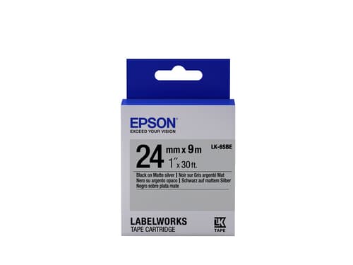 Epson LabelWorks LK-6SBE - Black on matte silver - Roll (2.4 cm x 9 m) 1 roll(s) label tape - for LabelWorks LW-1000P, LW-600P, LW-700, LW-900P, LW-Z700FK, LW-Z710, LW-Z900FK