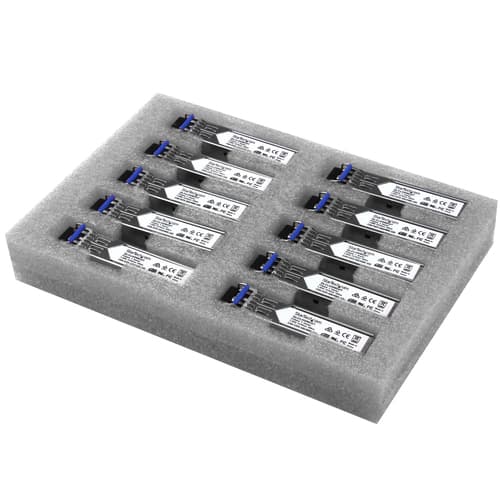 StarTech.com Cisco GLC-LH-SMD Compatible SFP Module, 1000BASE-LX/LH, 1GbE Single Mode (SMF) Fiber SMF Optic Transceiver, 1GE Gigabit Ethernet, LC Connector, 10km 1310nm, Firepower, ASR920 (GLCLHSMD10ST) - SFP (mini-GBIC) transceiver module (equivalent to: Cisco GLC-LH-SMD) - 1GbE - 1000Base-LX, 1000Base-LH - LC - up to 10 km - 1310 nm (pack of 10)