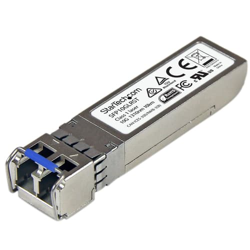 StarTech.com Cisco SFP-10G-LR Compatible SFP+ Module, 10GBASE-LR, 10GbE SMF Optic Transceiver, 10GE Gigabit Ethernet SFP+, LC Connector, 10km, 1310nm, DDM, Cisco Firepower, ASR9000, C9300 - Lifetime Warranty (SFP10GLRST) - SFP+ transceiver module (equivalent to: Cisco SFP-10G-LR) - 10GbE - 10GBase-LR - LC single-mode - up to 10 km - 1310 nm - for P/N: PEX10GSFP