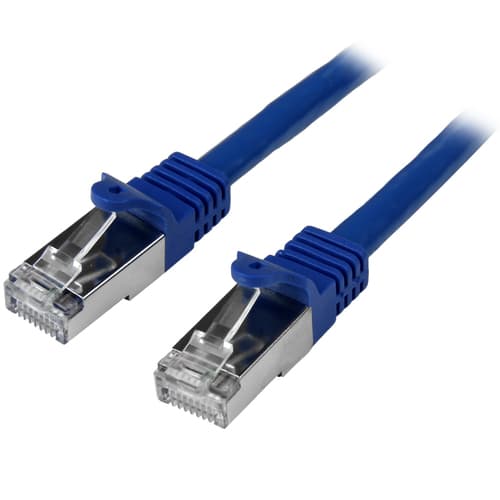 StarTech.com 2m CAT6 Ethernet Cable, 10 Gigabit Shielded Snagless RJ45 100W PoE Patch Cord, CAT 6 10GbE SFTP Network Cable w/Strain Relief, Blue, Fluke Tested/Wiring is UL Certified/TIA - Category 6 - 26AWG (N6SPAT2MBL) - Patch cable - RJ-45 (M) to RJ-45 (M) - 2 m - SFTP / 50 micron - CAT 6 - molded, snagless - blue