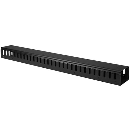 StarTech.com 3ft (1m) Vertical Cable Management Duct with Cover - 0U Open Slot Finger Duct Wire Raceway for 19 Inch Server Rack - Slotted Cord Channel (CMVER20UF) - Cable organizer - 91.4 cm - black - 20U - for P/N: RK2537BKM, RK4242BK24, RK4242BK30
