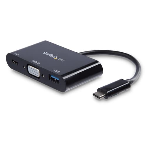 StarTech.com USB-C VGA Multiport Adapter - USB-A Port - with Power Delivery (USB PD) - USB C Adapter Converter - USB C Dongle (CDP2VGAUACP) - Docking station - USB-C / Thunderbolt 3 - VGA