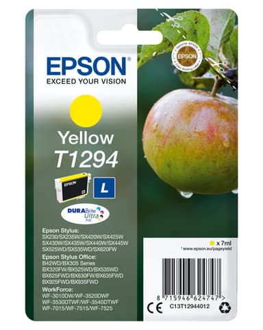 Epson Ink Cartridges, DURABrite" Ultra, T1294, Apple, Singlepack, 1 x 7.0 ml Yellow, L
