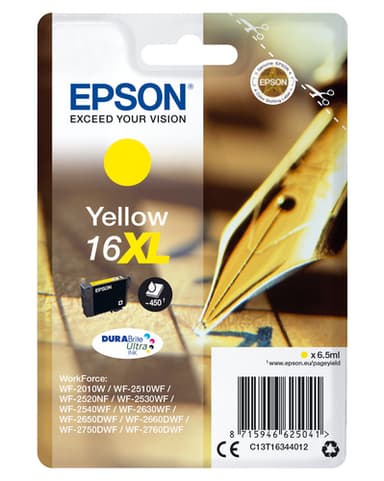 Epson Ink Cartridges, DURABrite" Ultra, 16XL, Pen and crossword, Singlepack, 1 x 6.5 ml Yellow